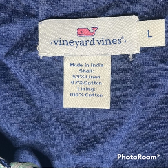 Vineyard Vines Large Blue Coastal Flutter Linen Shift Dress - Picture 4 of 4